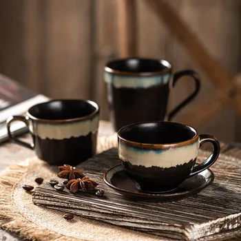 Japon espresso bardakları Vintage Kahve Kupa Tazas De Ceramica Creativas Çevre Dostu Arkadaşlar Kupa Canecas Türk Kahve Fincanları