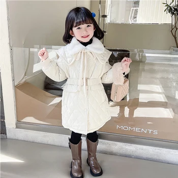 Çocuk çocuk Aşağı Giyim Kış Giysileri Bebek Giyim Kız Pamuk-Yastıklı Parka Palto Kalınlaşmak Sıcak Uzun Ceketler Snowsuit