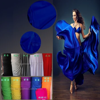 Yeni Düz Renk Giyim Örme Spandex Kumaş Parlak Dört Tarafı Yüksek Elastikiyet Dans Elbise Mayo Merserize Kumaş