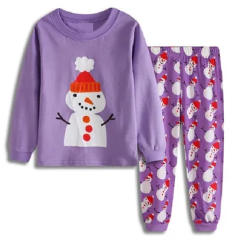 Noel Pijama Çocuk Erkek Kız Elbise Setleri Noel Baba Kardan Adam Pijama Toddler Noel Kıyafeti Yeni Yıl Hediye Elbise
