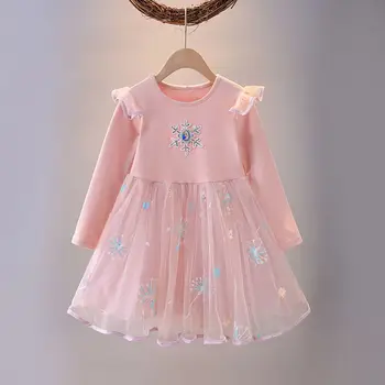 Prenses Elbise Sonbahar Fantezi Kalp Doğum Günü Düğün Kız Elbise Çocuklar Karikatür Vestidos Kızlar Tül Elbise gündelik giyim