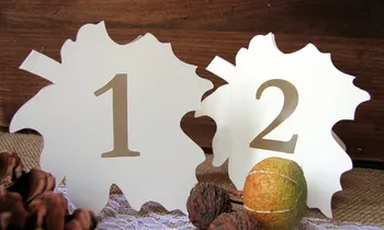 özel Sonbahar akçaağaç yaprağı Düğün Placecards şarap bardağı Escort doğum günü bebek duş Boş resepsiyon masası numarası Yer Adı Kartları
