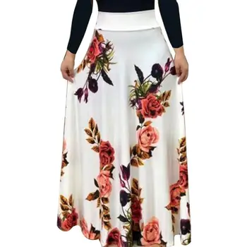 Yaz Kadın Elbise Çiçek Nokta Baskı Renk Eşleştirme Uzun Kollu Yüksek Bel Kadın Maxi Elbise Kadın Giyim Yeşil XXXXXL