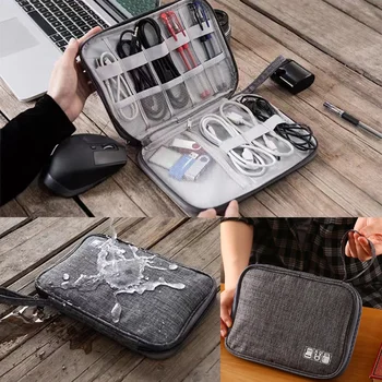 Seyahat Taşınabilir Kablo saklama çantası Dijital USB Gadget Organizatör Su Geçirmez Şarj Telleri fermuarlı saklama çantası s Aksesuarları Malzemeleri