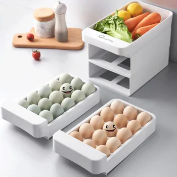 Gıda saklama kutusu Taze yumurta rafı Buzdolabı Yumurta Kutusu Mutfak depolama çekmecesi İstiflenebilir Konteyner Ev Dekorasyon Aksesuarları En İyi