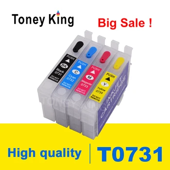 Toney Kral Dolum Mürekkep Kartuşu T0731 T0732 T0733 T0734 Epson Stylus TX121 CX3900 CX4900 CX5500 CX5501 CX5600 Yazıcı
