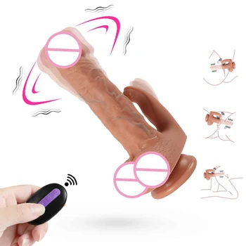 20 hız Silikon Vibratör Çift Yapay Penis Vantuz G-spot Vibratör Masaj Yetişkin Seks Oyuncakları Kadınlar İçin Anal Plug Dildos Strapon Oyuncak