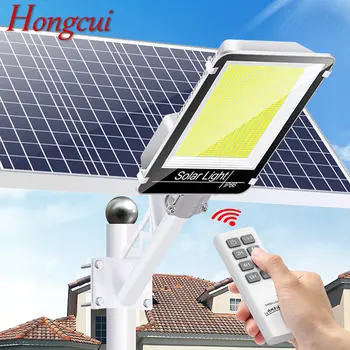 Hongcui Güneş Duvar lambası dış mekan Vücut Sensörü Sokak Lambası LED Su Geçirmez IP65 için Uzaktan Kumanda İle Modern Bahçe Plaza