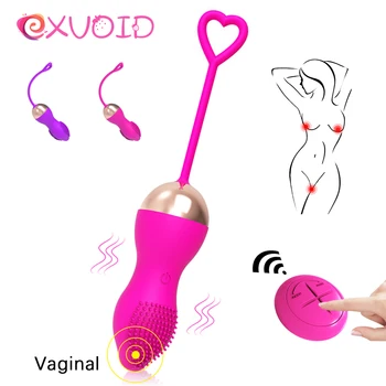 EXVOID Yumurta Vibratör Su Geçirmez Vajina Sıkın Egzersiz Kegel Topu Seks oyuncakları Kadınlar için G-spot Masaj 10 frekanslı uzaktan Kumanda
