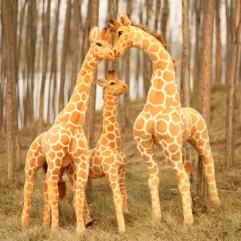 [Komik] Büyük 100 cm Ayakta Zürafa Dolması Peluş bebek oyuncak simülasyon hayvan geyik modeli ev dekorasyon çocuk çocuk en iyi hediye