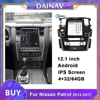 12.1 inç Telsa Stil Android Araba Multimedya DVD Oynatıcı GPS Navigasyon-Nissan Patrol 2013-2017 Araba Ses Radyo Stereo