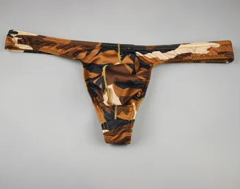 2022 Marka Seksi erkek Thongs Yüksek Kaliteli İç Çamaşırı Kamuflaj Düşük Bel Külot Nefes Rahat Eşcinsel T-pantolon G-dizeleri