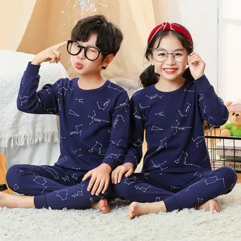 Gençler Pijama Uzun Kollu pamuklu pijamalar Çocuk Giyim Setleri Karikatür Büyük Boy Pijama Sevimli Pijama Kızlar İçin 6 8 10 12 14 Yıl