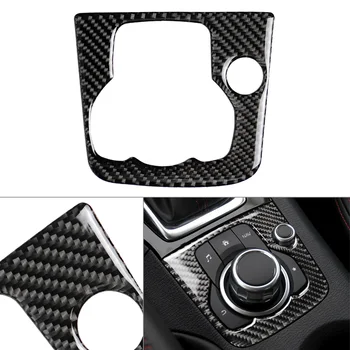 Karbon Fiber ABS Merkezi Konsol Multimedya Paneli Trim Için Mazda 3 Axela 2013 2014 2015 2016 LHD