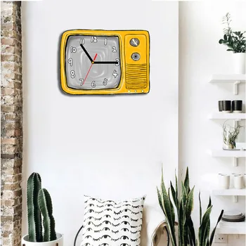 Karikatür Modern duvar Saati İskandinav Tasarım Dilsiz Sanat Sevimli duvar saati Kare Çocuk Benzersiz Horloge Murale Ev Ürünleri BL50WC