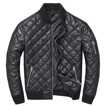 Mcikkny erkek Hakiki Deri Ceketler Motosiklet Kısa Gerçek deri ceketler Dış Giyim Erkek Streetwear Giyim