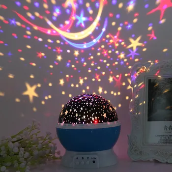 Yıldız Projektör Lambası LED Gece Lambası Dönen Ay Galaxy Projektör Aydınlatma LED Masa Lambası Çocuk Yatak Odası Çocuklar için Hediyeler