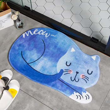 Karikatür Uyku Kedi giriş kapısı paspası Yumuşak Pazen Mutfak Paspaslar Oturma Odası için kaymaz Paspas Banyo Paspas Alan Kilim
