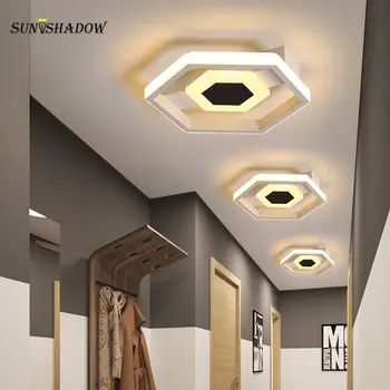 Basit Led tavan ışık 15W Modern tavan lambası oturma odası yatak odası yemek odası mutfak koridor lambası koridor lamba armatürleri