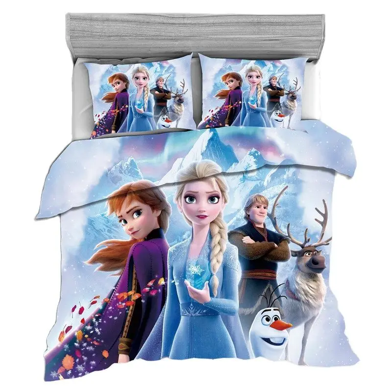 Disney nevresim takımı Kraliçe Kral nevresim takımı Çocuk Kız Yatak Odası Dekorasyon Aşağı Nevresim Yastık Kılıfı Ev Tekstili Dondurulmuş Görüntü 5