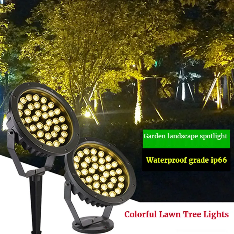 Renkli çim peyzaj ağaç ışıkları açık spot yuvarlak Led projektör bahçe spot su geçirmez süper parlak ışık Yard Görüntü 0