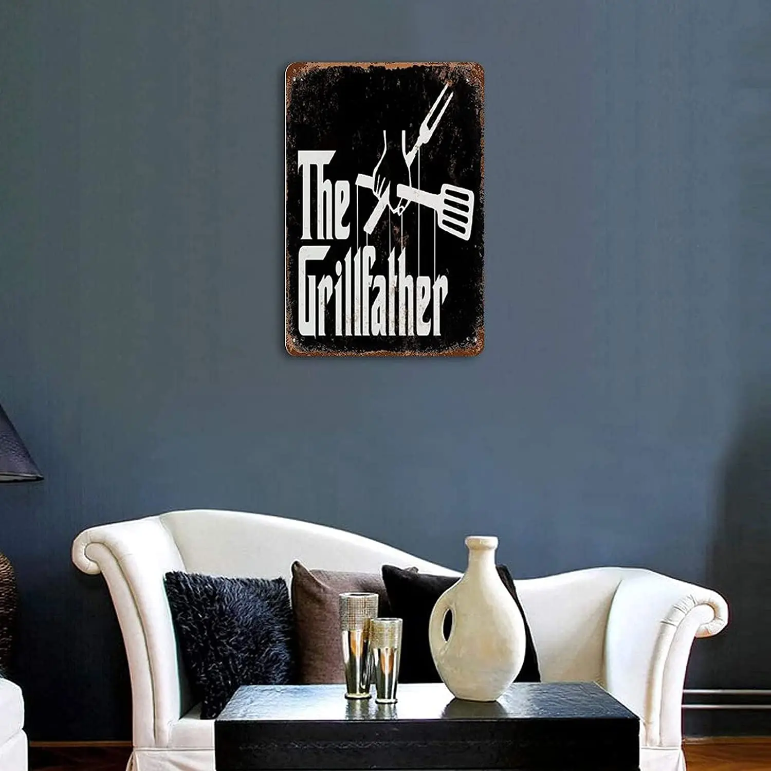 En Grillfather Vintage LookRetro Alüminyum İşareti Duvar DecorVintage MetalTin İşareti Duvar Plak Posteri Ev Bar Pub için Adam Görüntü 3