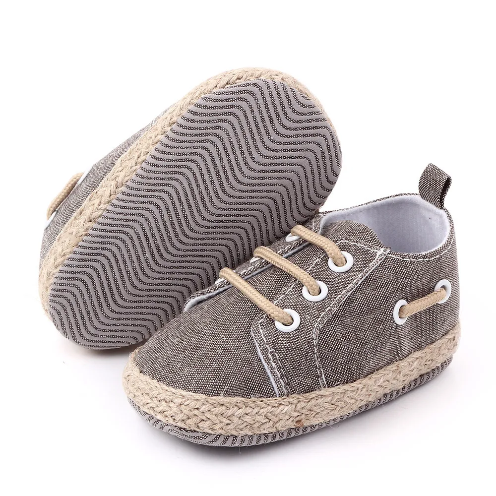 Moda Marka Erkek Bebek Ayakkabıları 1 Yaşındaki Kızlar için kanvas sneaker Yenidoğan Ayakkabı Toddler Lace Up Tenis Bebek Eğitmenler Hediye Görüntü 1