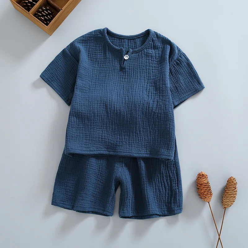 2 Adet Yaz Yenidoğan Bebek Kız Giysileri Kız Setleri Düz Renk Kısa Kollu Şort T-Shirt Çocuk Giysileri Erkek Moda Dış Giyim Görüntü 3