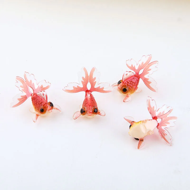 2 adet Uğurlu Kırmızı Edebi Koi Simülasyon Küçük Goldfish Kolye DIY El Yapımı Takı Küpe Tırnak Aksesuarları Malzeme Görüntü 0