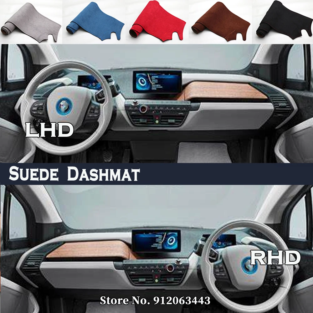 Araba Styling Süet Dash Mat Kapakları Dashmat Dashboard Koruyucu Aksesuarları BMW İ3 60ah 94AH 120Ah İ01 2013 - 2021 2014 2015 Görüntü 0