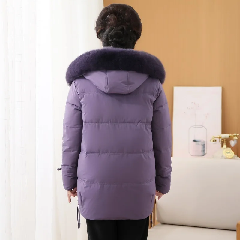 ceket kadınlar için Yeni moda büyük boy kış aşağı ceketler orta yaşlı ve yaşlı giyim sıcak kalınlaşmış ceket Görüntü 1