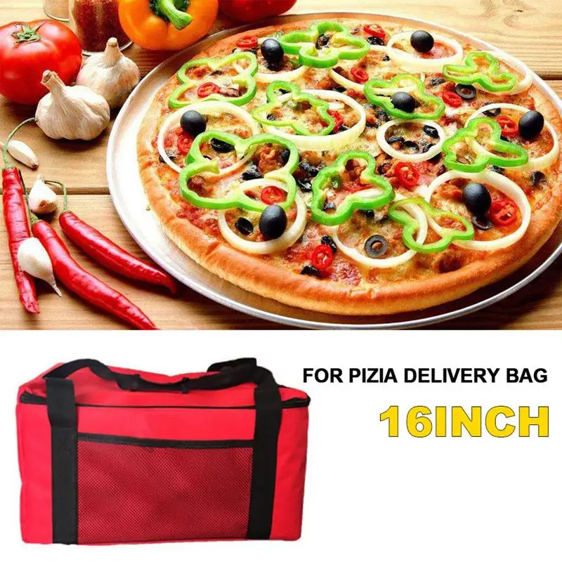 Pizza İsıtıcı Çanta 16in Yalıtımlı Bakkal Kılıfı İsıtıcı Organize fermuarlı kutu İçin Ideal Restoran Catering Ve Bakkal Görüntü 3
