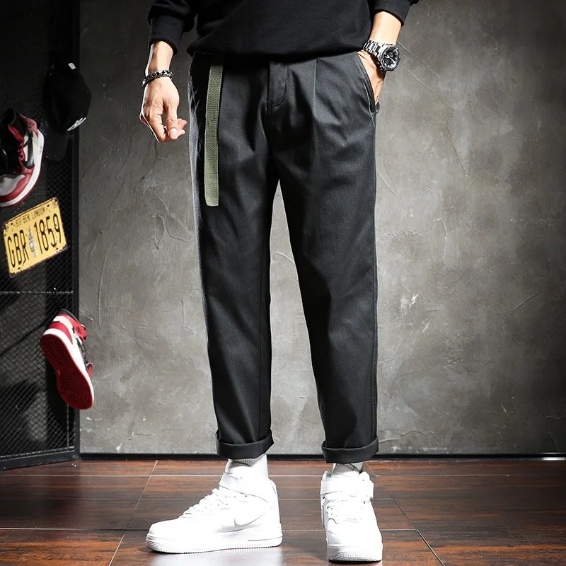 Baggy 2023 Yeni rahat pantolon Erkekler Streetwear Kore Tarzı Düz Pantolon Görüntü 2