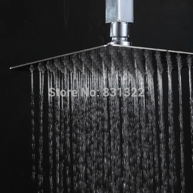 25cm * 25cm kare paslanmaz çelik ultra ince duş başlıkları 10 inç yağış duş başlığı kol yok.Rani duş cp-101000 Görüntü 5